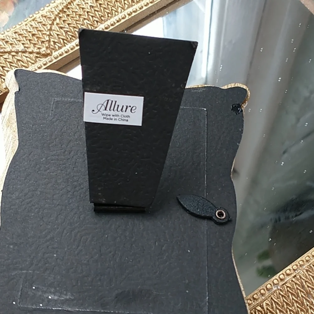 Allure Gold 3 Piece Vanity Set NWOT Mirrored Tray, Frame, Round Trinket Box
